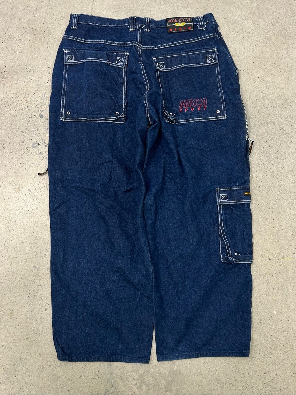 Vintage 90s Mecca Jeans JNCO Style Baggy Wide Leg Y2K Skate Jeans Size 40x34